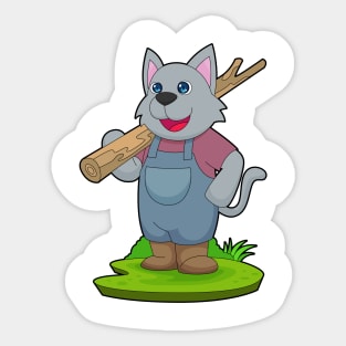 Cat Farmer Tree trunk Sticker